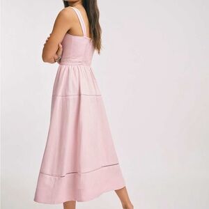 Reformation Everett Linen Dress Cherry Blossom